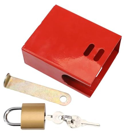 MagiDeal Serrure de robinet d'eau extérieure amovible rouge avec cadenas, couvercle de robinet en métal robuste avec clés pour cour jardin extérieur cuisine