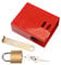 MagiDeal Serrure de robinet d'eau extérieure amovible rouge avec cadenas, couvercle de robinet en métal robuste avec clés pour cour jardin extérieur cuisine