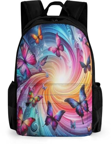 TNFHSOFT Schmetterling Stylish Backpack Travel Rucksack School Bags for Teenager Girls Boys Students Outdoor Hiking Camping Weekend Backpack Colour