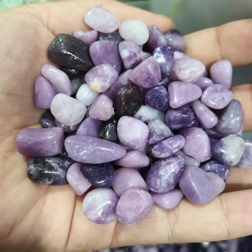 Natürlicher lila Lepidolit-Kristallstein, Massenstein, Kies, Aquarium, Garten, Landschaftsdekoration Wohnkultur(3,100g)