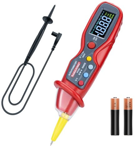 RANGERHINO Digital Pen Multimeter Voltmeter Durchgangsprüfer, AC/DC 600V Spannungsprüfer Multi Tester Messgerät mit Auto Range Misst Spannung, Strom, Widerstand - R112A