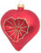 Krebs Glas Lauscha - Weihnachtsdekoration/Christbaumschmuck aus Glas - Reflex Herz - Farbe: Rot Satin - Größe: ca. 9 cm