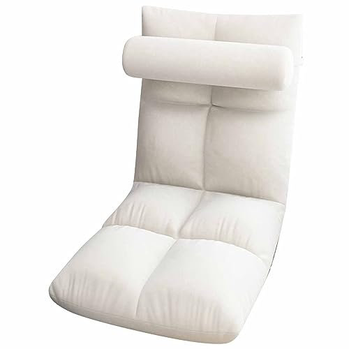Zoeyilan Floor Chair with Back Support, Floor Sofa Chair, Sleeper Bed Couch Recliner Floor Gaming Chair, Padded Sleeper Bed, Meditation Chair for Adults (White)