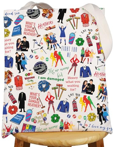 MYSOMY Heathers Musical Tote Bag Heathers Musical Queen Gifts Heathers Broadway Shoulder Bag (I Am Damaged uk)