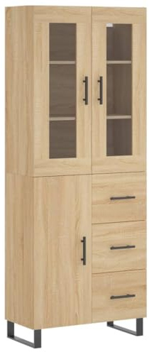 vidaXL Highboard Sideboard Cupboard Storage Cabinet Sonoma Oak Engineered Wood