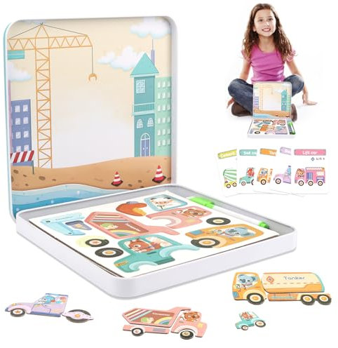 Magnetische Puzzle, Cartoon Magnetische Puzzles Spielzeug, Magnet Kinderspielzeug, Pädagogisches Magnetisches Spiel Puzzle Spielzeug für Kinder, Jungen, Mädchen im Alter von 3 4 5 Jahren
