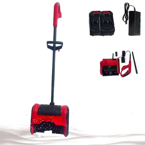 Hooha Akku-Schneefräse 21V 2.0Ah Winter Home Electric Cordless-Schneebürste Einhändigen Leicht Leistungsstarke Snow Shovel für ältere Menschen & Frauen 32cm Arbeitsbreite&8m Wurfweite&15cm Räumhöhe