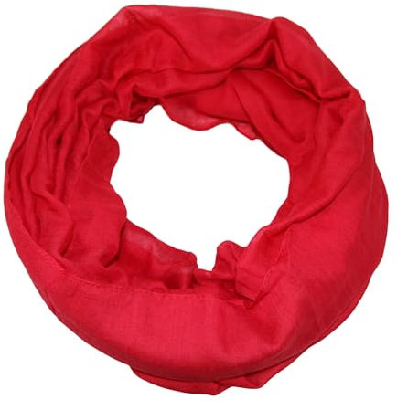 beybey® Basic Damen Loopschal aus Viskose & Baumwolle und in vielen Farben. Perfekte Geschenkidee! (rot)