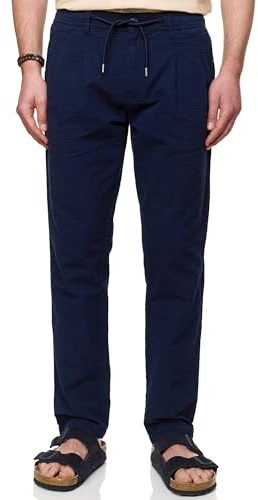Indicode Herren INWebb Seersuckerhose Lange Stoffhose aus 100% Baumwolle | Leichte Strukturhose für Sommer und Alltag, Baumwollhose, Freizeithose, Herrenhose, Sommerhose, Businesshose für Männer