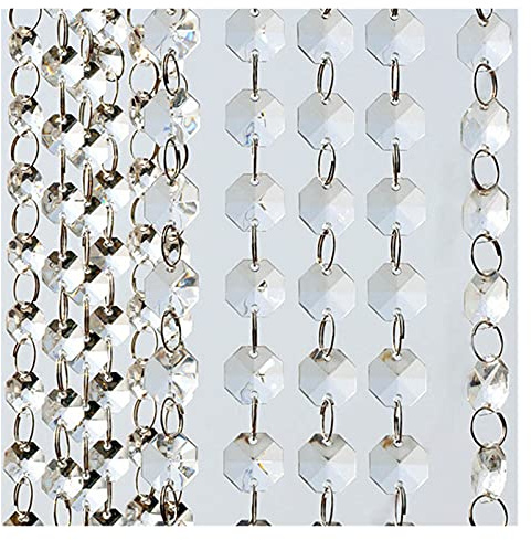 Fymlok Crystal Curtain,Door Beads 5M (16.4) FT Crystal Hanging Beads Clear Acrylic Bead Garland Chandelier Hanging For Wedding Decoration Home Party Supplies(Clear)