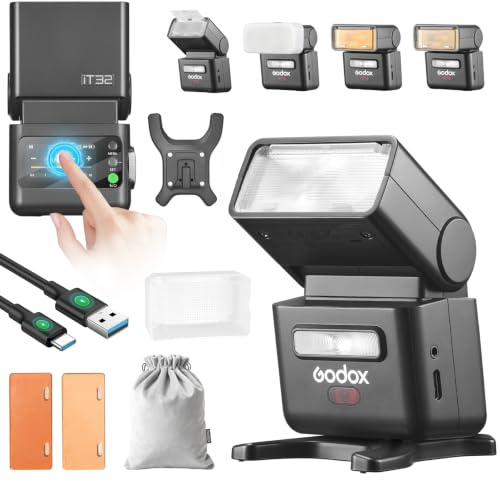 Godox IT32 TTL Kamera Blitz Touchscreen Camera Flash Built-in 2.4GHz GN18 Maximale Blinkfrequenz 100Hz Integrierte LED-Stimmungsbeleuchtung 510 volle Power-Blitze