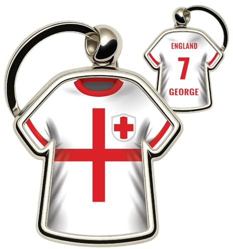 minifan Personalisierter Schlüsselanhänger Trikot Länder Look – mit Name & Nummer – Länderflagge Design, Fanartikel & Geschenkidee für Fans und Fußballfreunde -viele Länder verfügbar!