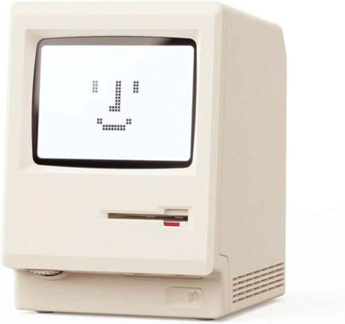 Maclock WB-8 Retro Pixel Wecker, 1984 80er Jahre Computer Stil Elektronische Digitaluhr mit großem LCD-Display, USB Tischuhr für Schlafzimmer, Mehrere Alarme, Kalender, Temperatur, Einstellbare