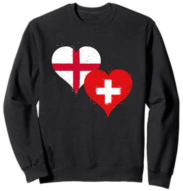 Fier Suisse Anglais Fans Un Drapeau Suisse Angleterre Génial Sweatshirt