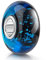 Materia #1041 Pendentif en verre de Murano pour femme Noir/bleu à paillettes Argent 925