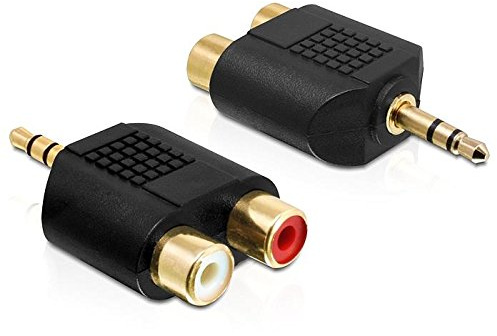 DeLOCK 65365 Kabeladapter - Kabeladapter (3,5-mm-Klinkenstecker, 2x Cinch-Stecker, Schwarz)