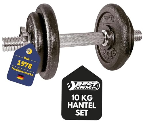 BEST SPORTING Hantelset Kurzhantel Hanteln 10 kg aus Gusseisen mit Sternverschluss - Hantel verstellbar für Männer und Frauen - Für Dein Workout und Fitnesstraining Zuhause - Adjustable Dumbbell Set