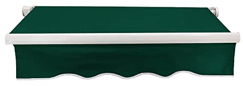 Green Bay 2.5x2m Garden Awning Replacement Fabric Top Cover Front Valance (Green)