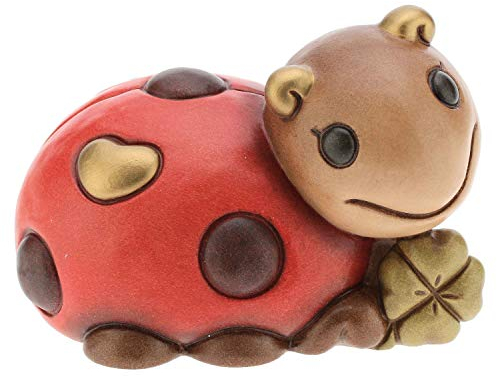 THUN ® - Coccinella piccola con quadrifoglio - Ceramica - h 8 cm - Linea I Classici