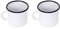 aucune Set di 2 Tazze in Metallo smaltato - 400 ml - Bianche