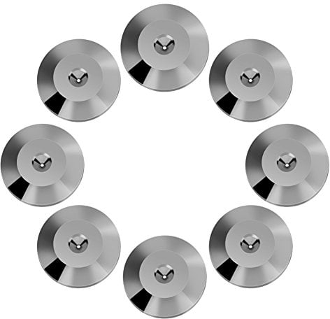 Richer-R 8pcs Unterlegscheibe für Spikes, 8Stücke/Set Spikeuntersetzer Kupfer Lautsprecher Shock Base Pad,Universal Shock Absorber Isolierung Füße Mat für Lautsprecher Verstärker Spikes(Waffenfarbe)