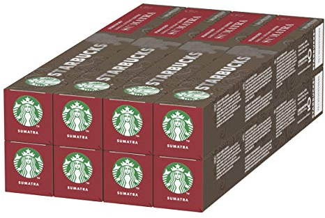 STARBUCKS Single-Origin Sumatra By Nespresso, Dark Roast, Coffee Capsules 8 X 10 (80 Capsules)