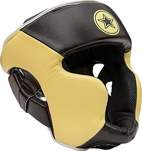 TOP TEN Kopfschutz „Heritage“ mit Kinn- und Jochbeinschutz - vintagebraun, Gr. L-XL