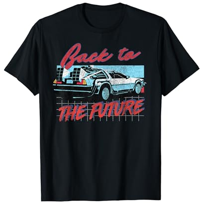 Back To The Future DeLorean Grid Portrait T-Shirt