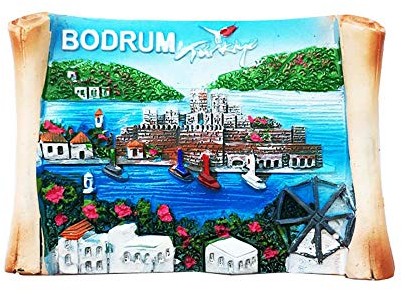 Türkei Bodrum 3D-Souvenir-Kühlschrankmagnet, Geschenk, handgefertigt, Heim- und Küchendekoration, Bodrum Kühlschrankmagnet-Kollektion