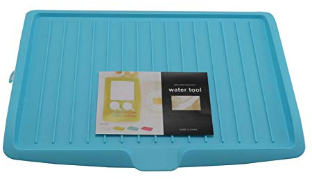 Shoze Sink Side Drip Sloping Draining Tray Drainer Drip Tray Bowl Sink Draining Board Kitchen Utensil Cutlery Holder Feet Dishwasher Safe Blue
