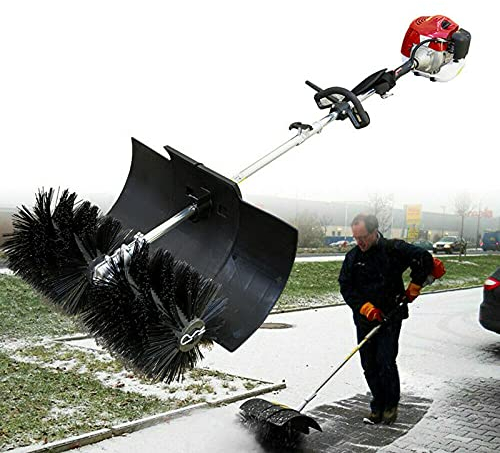 Kehrmaschine 52cc 2,3 PS 1700W Motorbesen Benzin Schneeschieber Schneefräse Kehrbesen Laubsammler 600mm Besenbreite