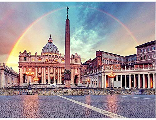 Puzzlespiele für Erwachsene, 5000 Puzzleteile, (Rom Vatikan-Petersplatz), handgefertigte DIY-Anpassung, einzigartige-61.61x41.53 Zoll (156.5 x 105.5cm)
