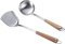 Espátula y cucharón para wok, utensilios de acero inoxidable 304. Apto para uso en el hogar, hotel, restaurante.