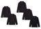 Amazon Essentials Girls' Long-Sleeve Interlock Polo Shirts, Pack of 5, Black, 10 Years