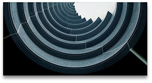 Paul Sinus Leinwandbild 120x60cm Architektur Fotokunst Gebäude Büro Fine Art rundes Treppenhaus