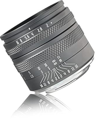 AstrHori 50 mm F2.0 obiettivo per fotocamera manuale full frame con ampia apertura compatibile con fotocamere mirrorless Canon EF-M Grigio