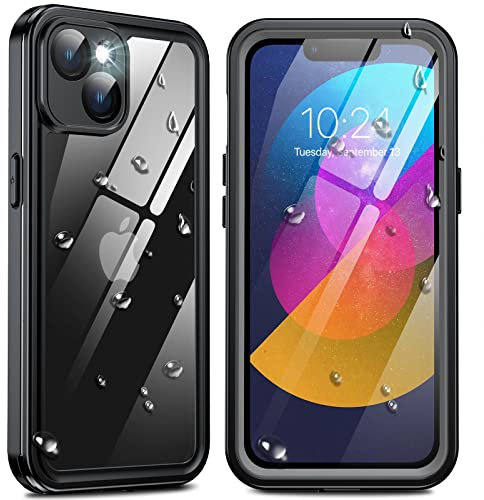ANTSHARE for iPhone 14 Case, IP68 Waterproof Dustproof Shockproof Cases with Built-in Screen Protector, Full Body Sealed Protective Front and Back Cover Case for iPhone 14 6.1 (Black)