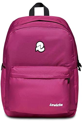 Invicta Zaino Scuola CARLSON, Fucsia - Tasca Interna, Tasca Porta PC, Tasche Laterali Porta Borraccia - Zaino Viaggio, Zaino Università - Eco Material