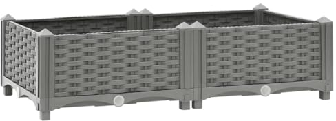 vidaXL Lit Surélevé, Bac à Fleurs, Pot de Plantes, Boîte à Fleurs, Jardinière Jardin Patio Terrasse Balcon, 80x40x23 cm Polypropylène