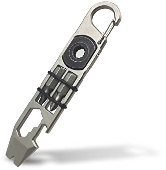 ResafeLy EDC Pry Bar,Mighty bar,Titanium Keychain Multitool Tool,Can Opener,Pocket Pry Bar with Wrench,Ratchet Screwdrivers, Bottle Opener.