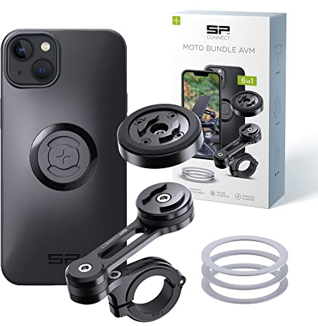 SP CONNECT Soporte para móvil de Moto con módulo antivibración | SPC+ | para iPhone 14 Plus para Moto | ciclomotor | Accesorio para Todos los teléfonos Inteligentes como iPhone Samsung