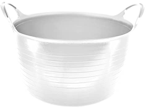 CABLEPELADO Capazo Uso alimentario de plástico, Cubo alimentario de plástico, Balde para Alimentos, 30 litros, Diámetro Superior: 43 cm, Diámetro Inferior: 35 cm, Altura: 21 cm, Color Blanco