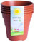 Happy Pots - 12,5 cm terracotta lucida – Confezione da 5 vasi per piante in plastica premium – vasi da fiori riutilizzabili per interni ed esterni decorazione casa giardinaggio – rotondi, resistenti