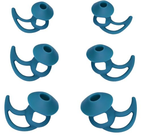 SNHTLS Silicone Earbud Tips Replacement Earbud Tips Compatible with Bose QuietComfort I and Sport Earbuds 3 Pairs Blue (S M L)