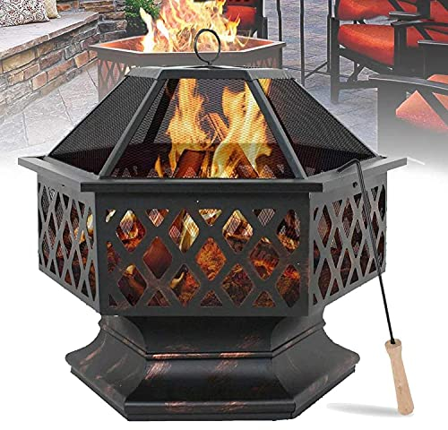 GagalU Feuerstelle im Freien, Terrassenheizung für Camping-Lagerfeuer, Eisen-Feuerschalen-Kamine für Garten/Hinterhof/Pool