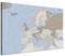 LANA KK Europakarte-Pinnwand als Leinwandbild zum pinnen der Reisen – „Europakarte Ice Blue” - Deutsch - Landkarten-Wandbild Europa in blau, 80 x 60 cm