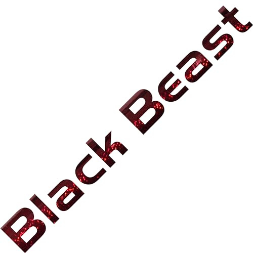 Autoaufkleber Schriftzug Black Beast passend für Frontscheibe Heckscheibe Motorhaube Karosserie Tuning Sticker Auto Buss Lkw Wohnmobil Boot (Glitzer Rot)