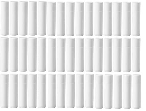 50PCS 5ml White Plastic Lip Balm Tubes Lipstick Tubes Empty Rotatable DIY Lip Gloss Balm Containers Bottles Holder Dispenser for DIY Cosmetic