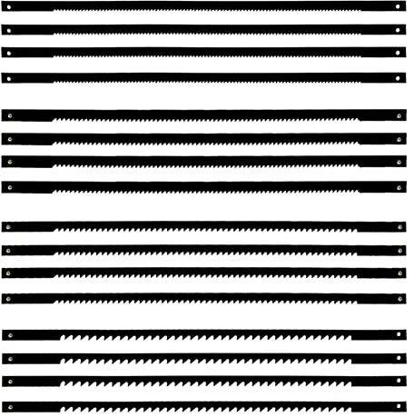 ZACUDA 24 PCS Lames de Scie à Chantourner Acier au carbone 10/15/18/24 Dents, Lames de Scie à Chantourner 127mm, Lame Scie a Chantourner Acier pour Bois