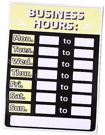 CHILDWEET Business Hours Aufkleber Wiederverwendbar Anpassbare Öffnungszeiten Für Geschäfte Bankschilder Mit Haftung Praktische Und Langlebige Sticker Für Fenster Und Türen